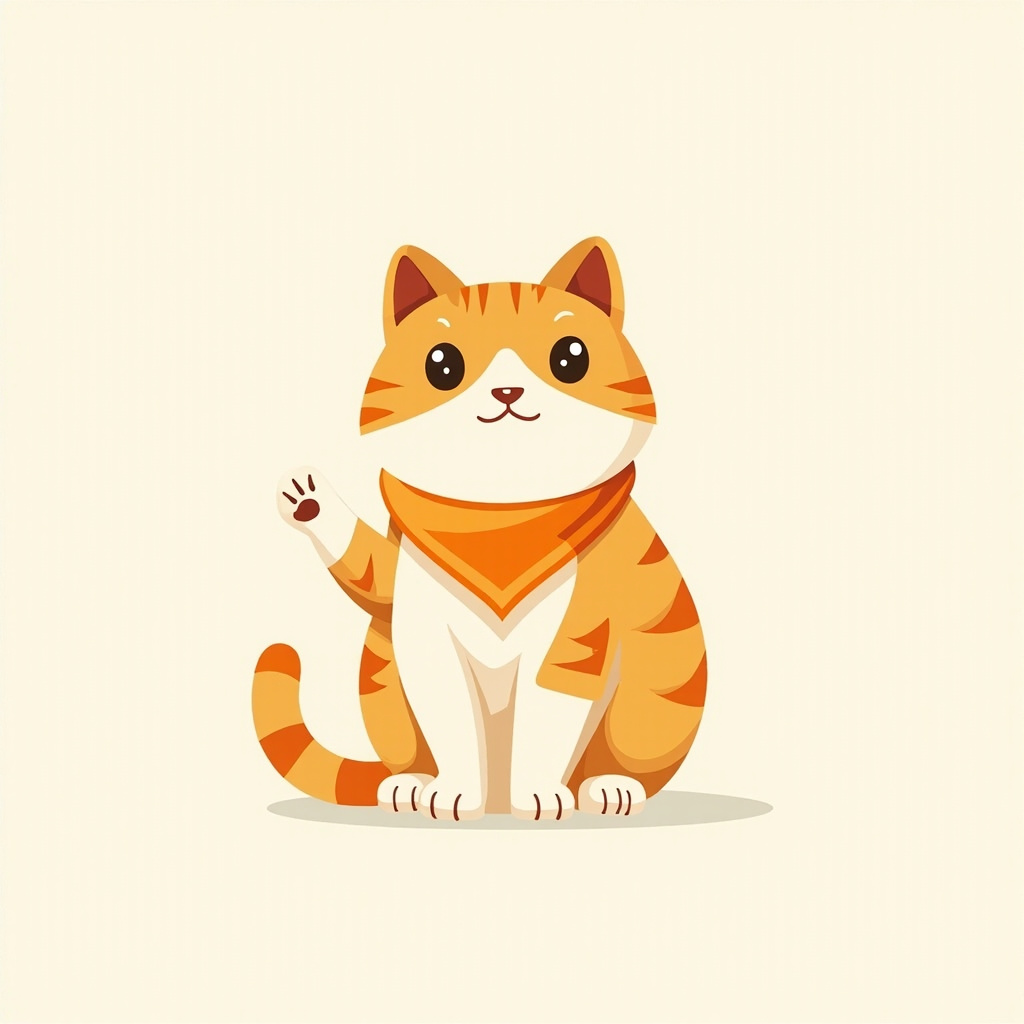 CatBitcoin's mascot: a calm orange cat wearing an orange bandana